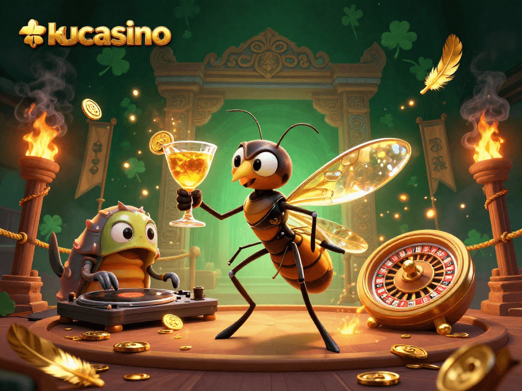 Experience the excitement of kucasino with vibrant 3D characters and casino elements in a dynamic scene.