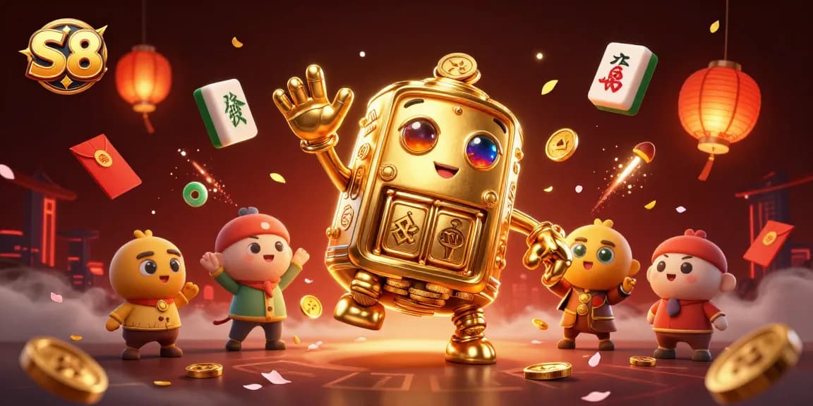 S8 integrates vibrant casino elements in a 3D scene showcasing the excitement of online gaming.