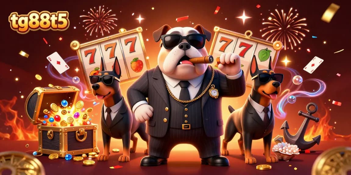 Experience exhilarating gameplay with tg88t5's dynamic casino scene featuring exciting slot machines and vibrant characters.