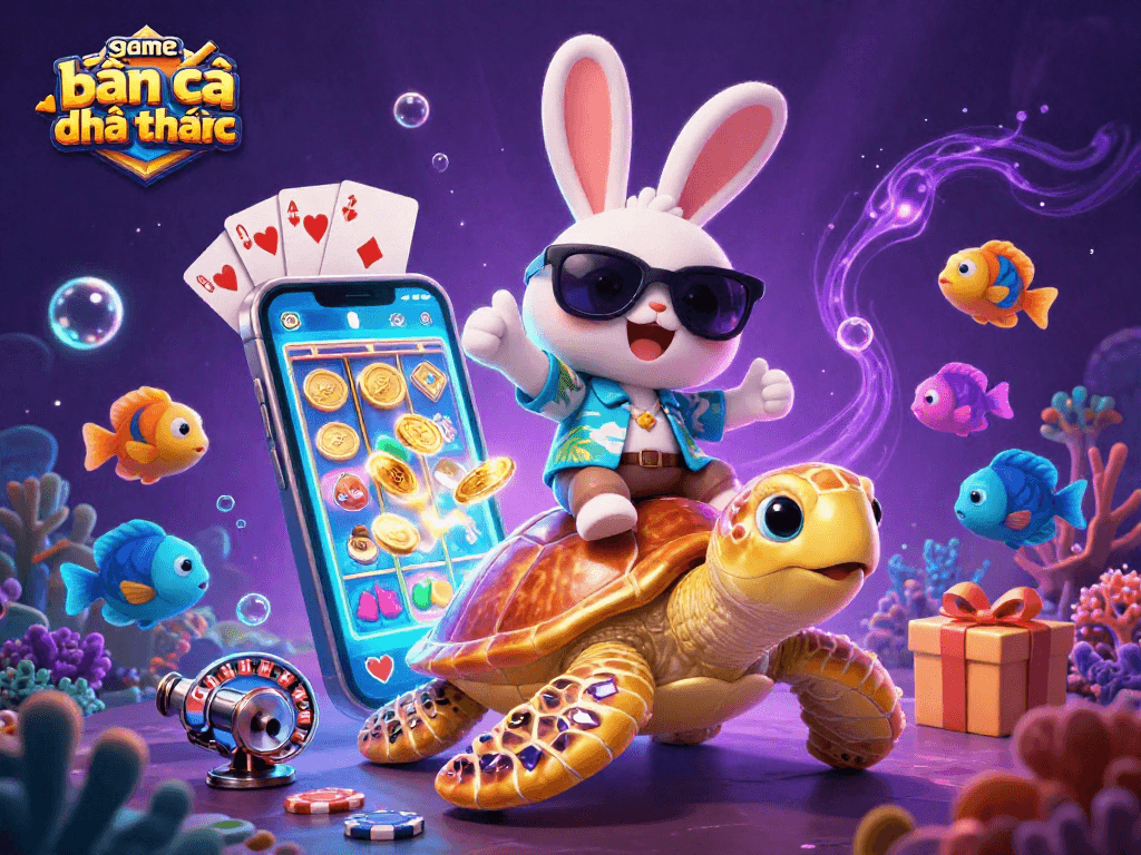 Experience thrilling gameplay in game bắn cá đổi thưởng with adorable characters and colorful elements.