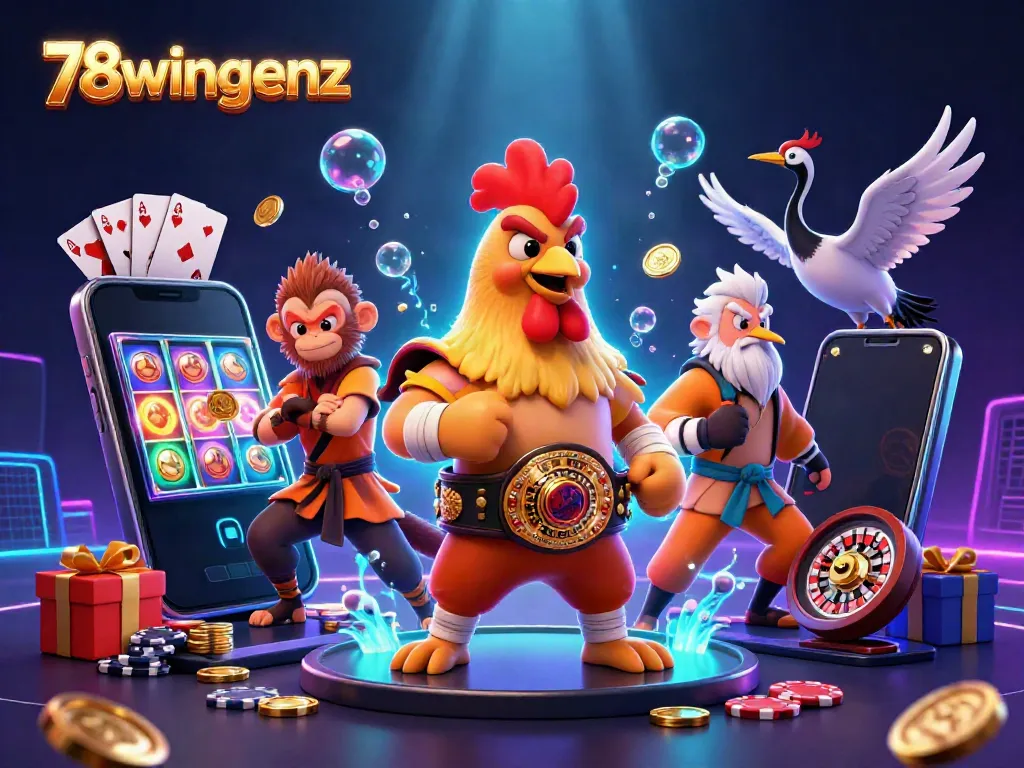 Experience thrilling gameplay with 78wingenz as powerful characters engage with vibrant casino elements.