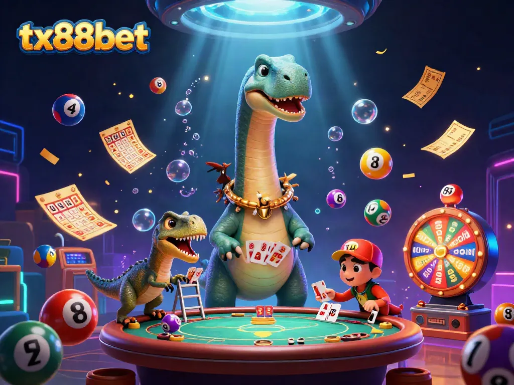 Experience exciting games at tx88bet with enchanting 3D scenes depicting vibrant casino elements.