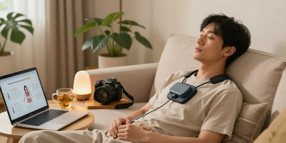 Vagusnervstimulation gerät in a cozy setting, promoting relaxation and wellness at home.