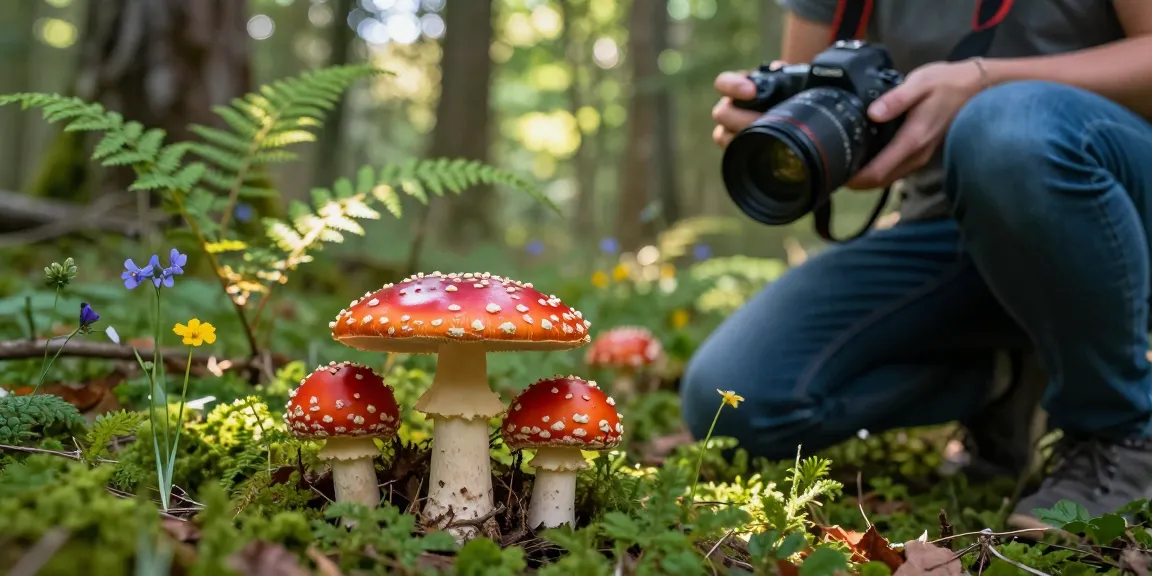 Entdecken Sie hochwertigen Amanita muscaria mit Fliegenpilz kaufen in einer üppigen Waldumgebung.