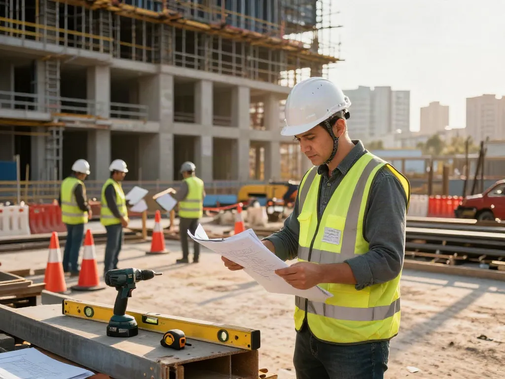 Baufirma Wien: Team bei der Planung eines Bauprojekts in städtischer Umgebung.