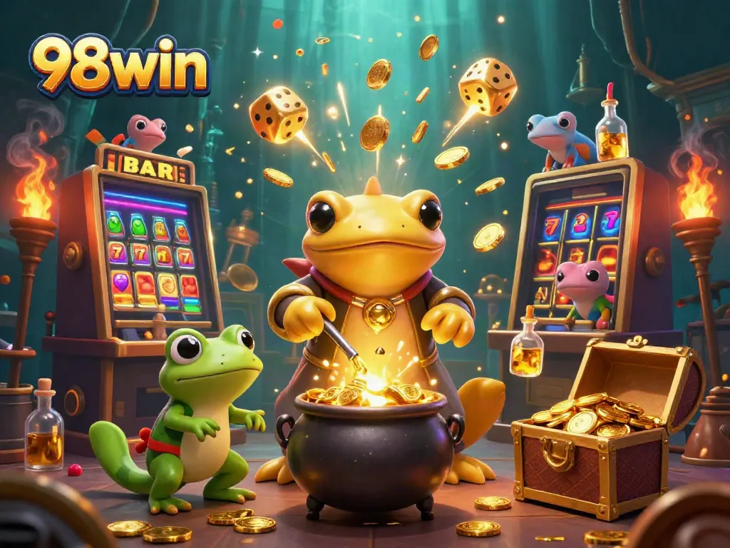 Experience thrilling jackpot wins with 98win's vibrant casino games and enchanting characters.