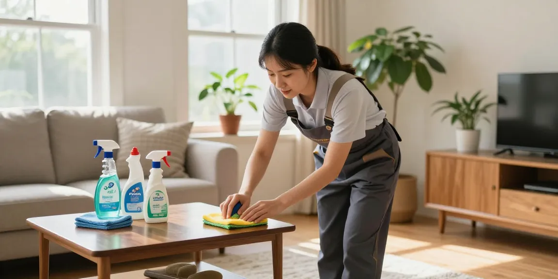 Expert wohnungsreinigung solothurn with professional cleaner transforming a cozy living room into a pristine environment.