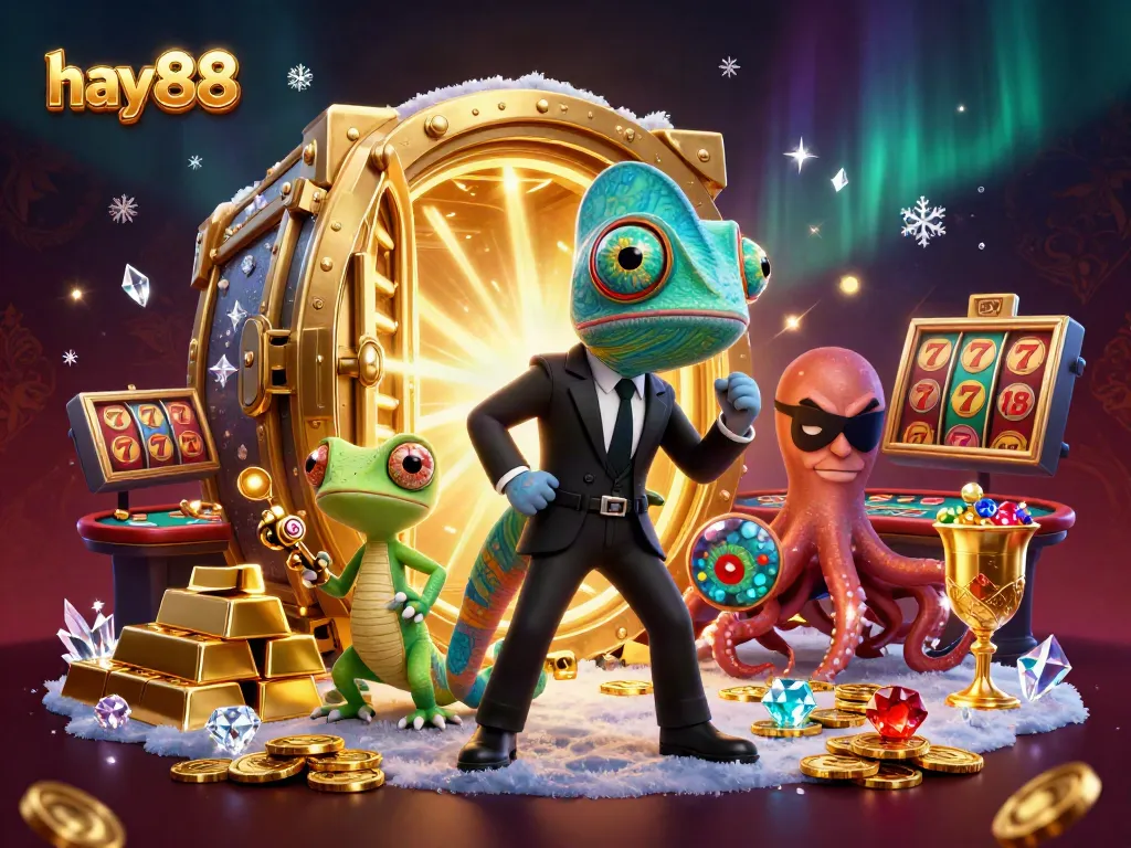 Experience winning action and vibrant luxury at hay88 with thrilling 3D casino characters and treasure.