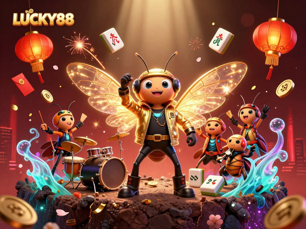 LUCKY88 captures thrilling moments in this vibrant casino scene with electrifying characters and elements.