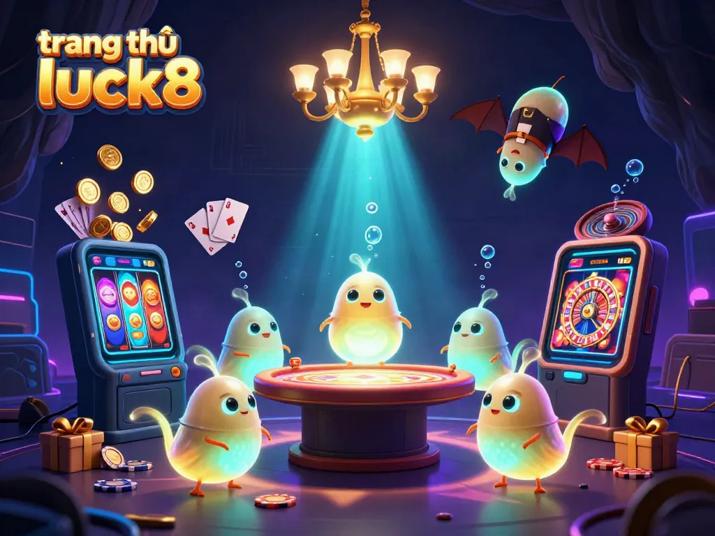 Experience the excitement on trang chủ luck8 with glowworms illuminating a vibrant cave casino scene.