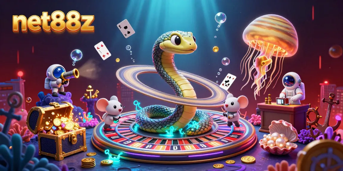 Experience excitement with net88z as astronaut mice place bets on a cosmic roulette game.