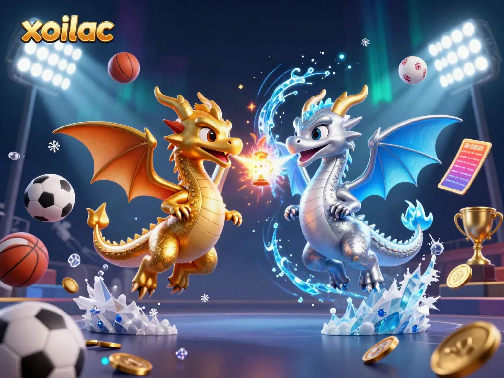 Xoilac offers thrilling sports betting chances, featuring dragons, dynamic sports elements, and a vibrant casino atmosphere.