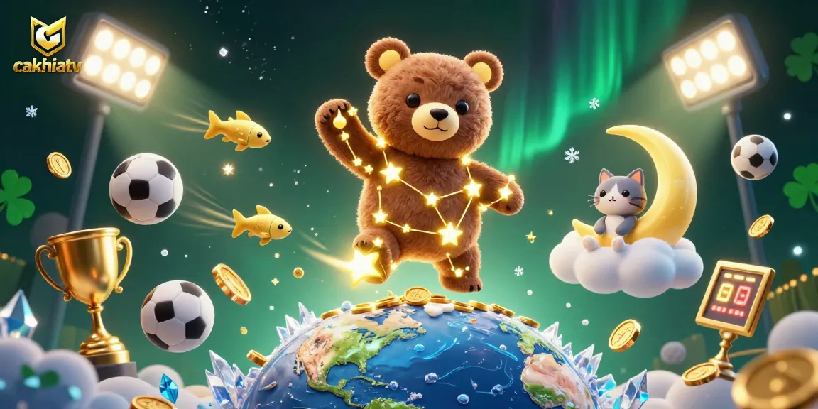 Experience exciting matches on cakhiatv with dynamic sports elements and vibrant illustration.