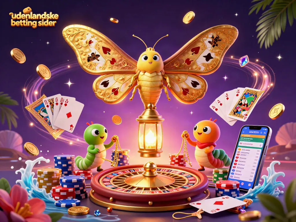 Experience top odds on udenlandske betting sider with vibrant casino-themed illustration.
