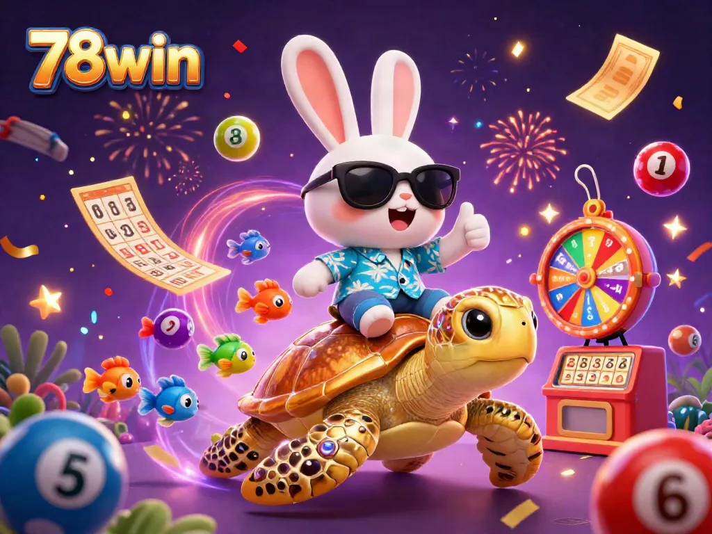 Increase your chances of winning with 78win's dynamic lottery experience and vibrant game elements.