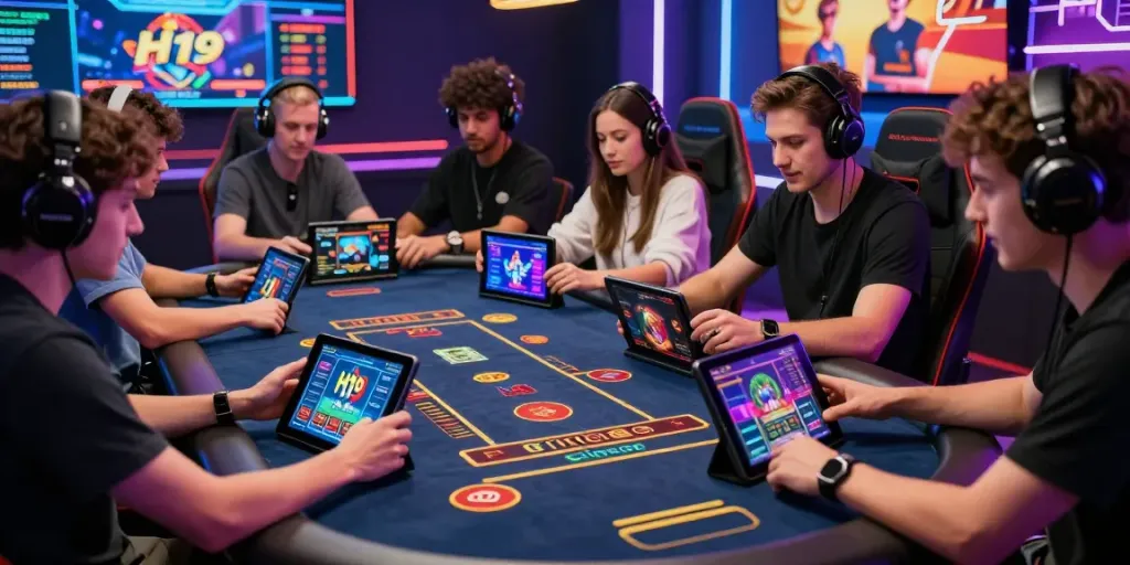 Exciting live gaming experience at H19gene com with players engaged in a vibrant casino setting.