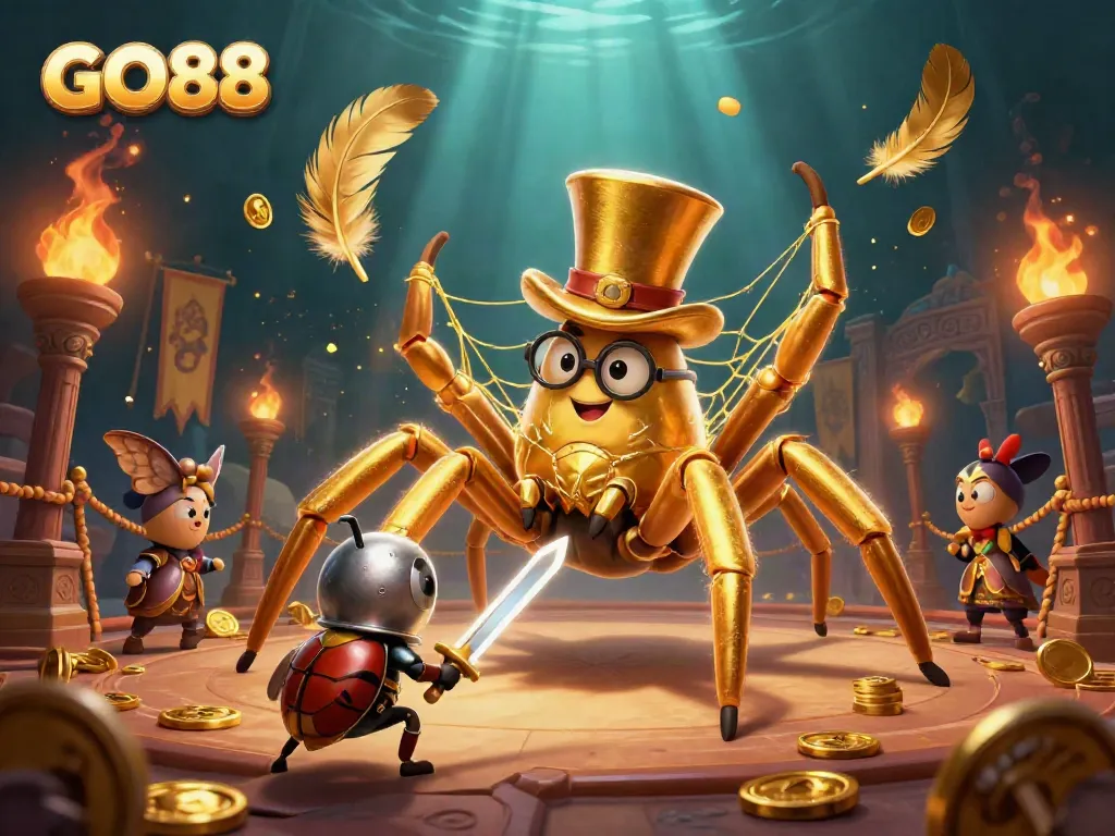 Engage in thrilling gameplay at GO88 with vibrant characters and a dazzling casino backdrop.