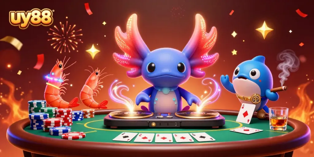 Experience thrilling action at uy88 with vibrant casino fun featuring poker elements and dynamic characters.