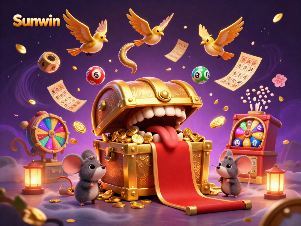 Experience the excitement of Sunwin with dynamic lottery elements and captivating visuals.