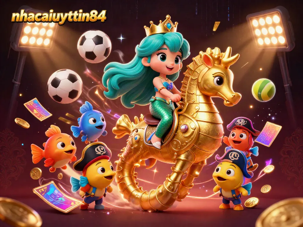 Experience exciting gameplay at nhacaiuytin84 with a colorful underwater casino adventure featuring animated fish and sports elements.