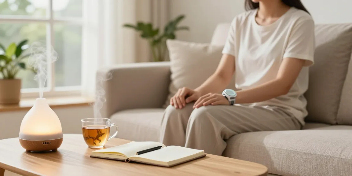 Erleben Sie Vagusnervstimulation Geräte in einer beruhigenden Wohnumgebung, die Entspannung und Wohlbefinden zeigt.