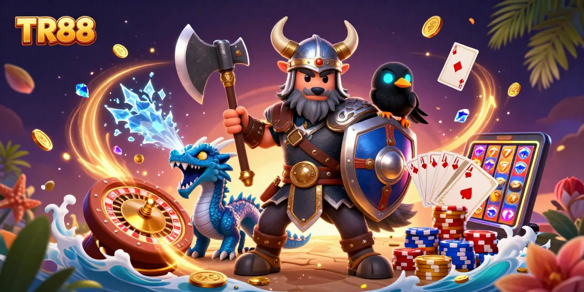 TR88 showcases a Viking warrior and magic elements in an engaging 3D casino scene.