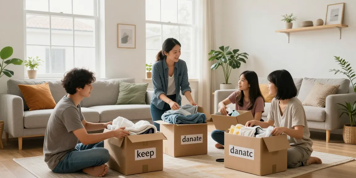 Professionelle Entrümpelung durch super-entruempler.de/ in einem hellen Wohnzimmer mit zufriedener Familie.