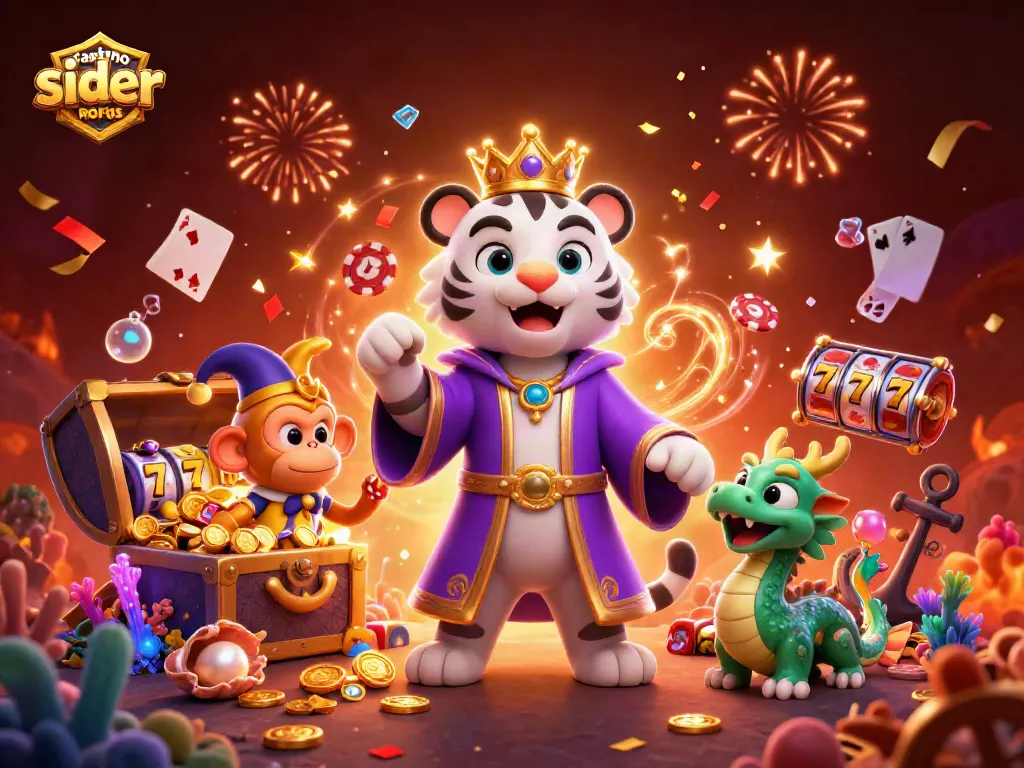 Experience thrilling gaming action with casino sider uden ROFUS in a vibrant 3D casino scene.
