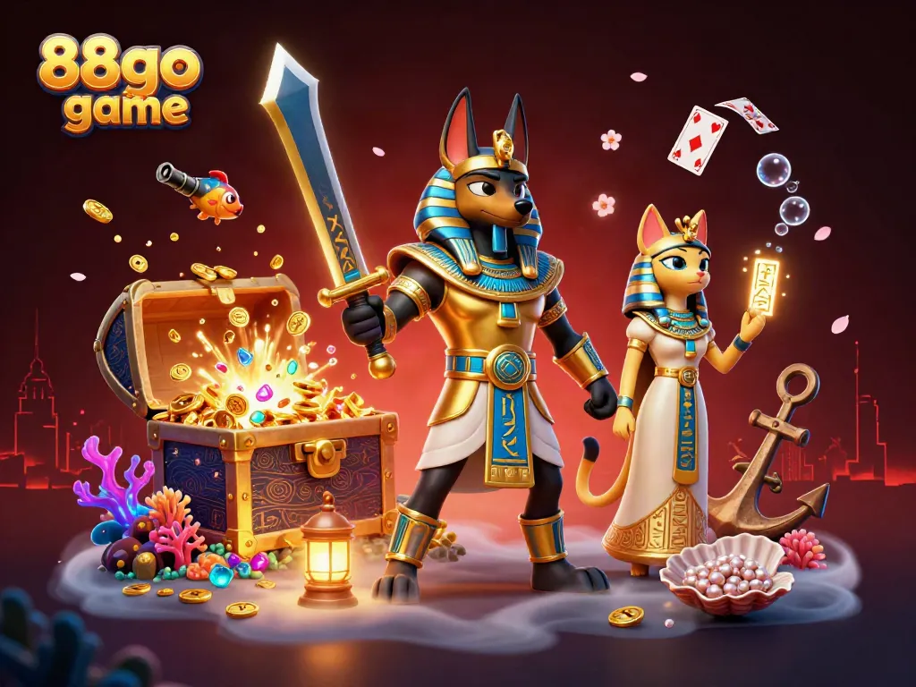 Experience dynamic gameplay with 88go game featuring ancient Egyptian characters and vibrant casino elements.