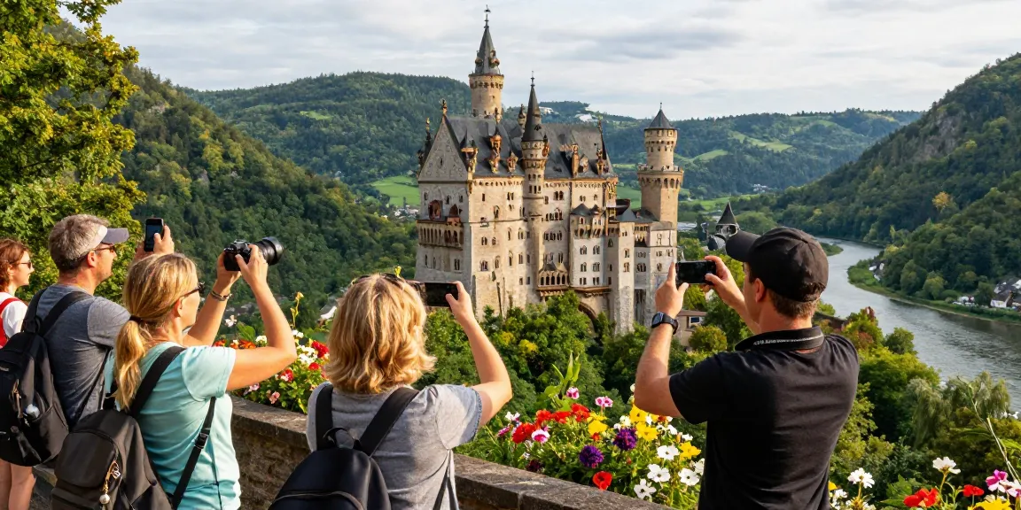 Entdecker bestaunen das Eltz Personal Schloss, umgeben von grünen Hügeln und der Mosel – ein historisches Erlebnis.