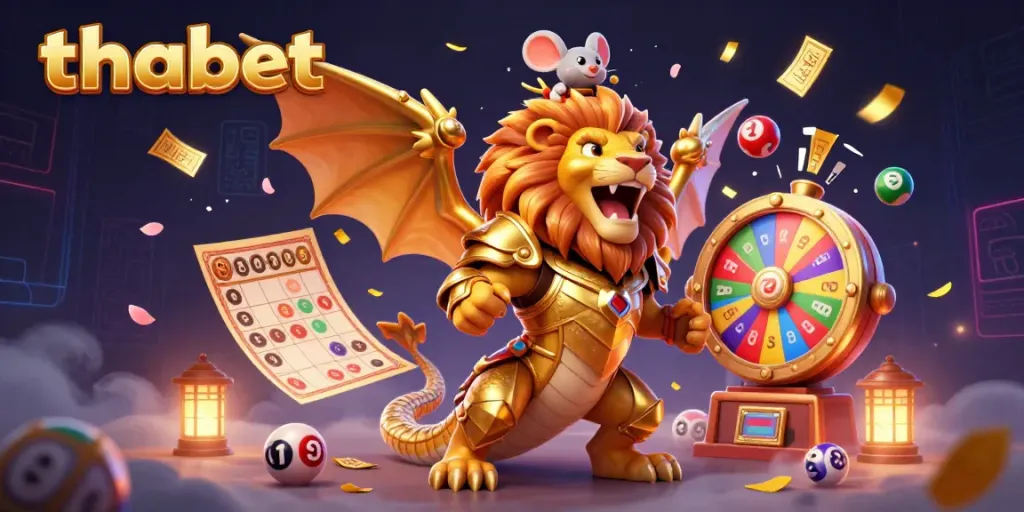 Experience the excitement with Thabet's golden chimera at an enhanced lottery game scene.
