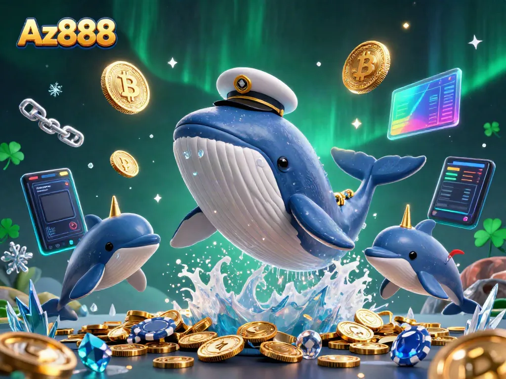 Engage with Az888 by joining a thrilling online casino experience surrounded by vibrant gaming symbols and characters.
