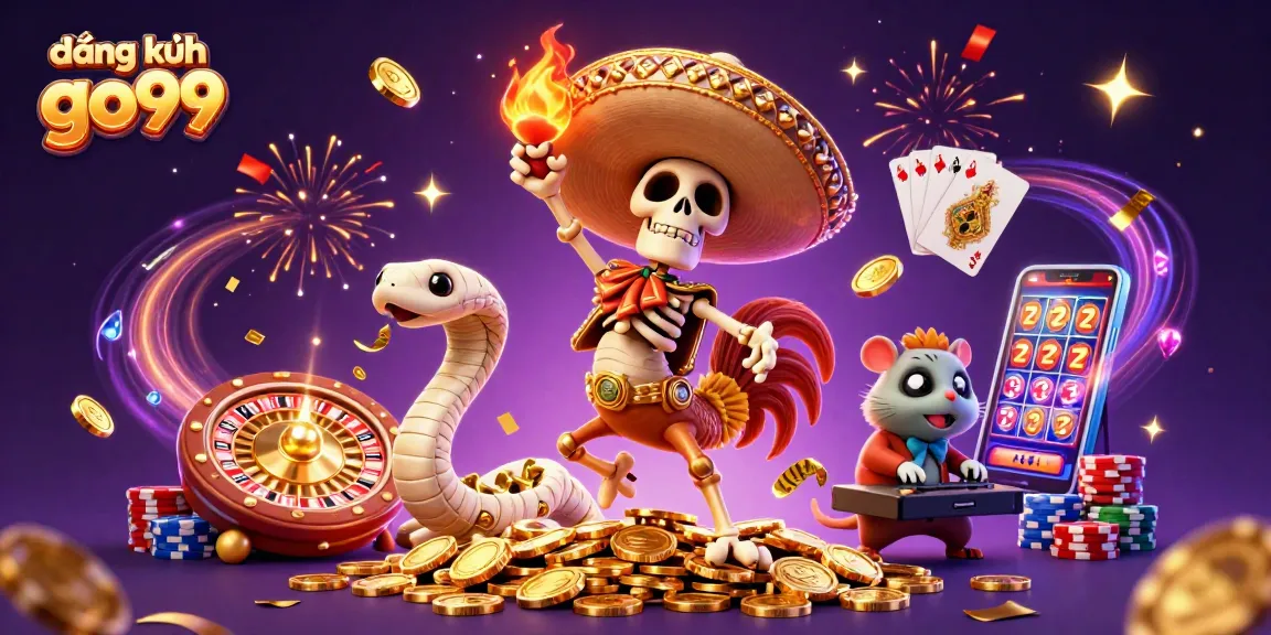 Join the excitement of đăng ký go99 with vibrant casino characters and golden game elements.