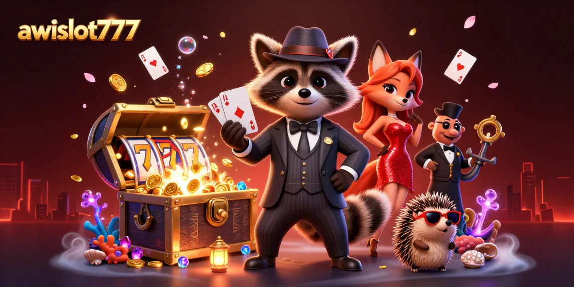 Experience thrilling gameplay at awslot777 with a vibrant scene of charming characters and rich casino elements.