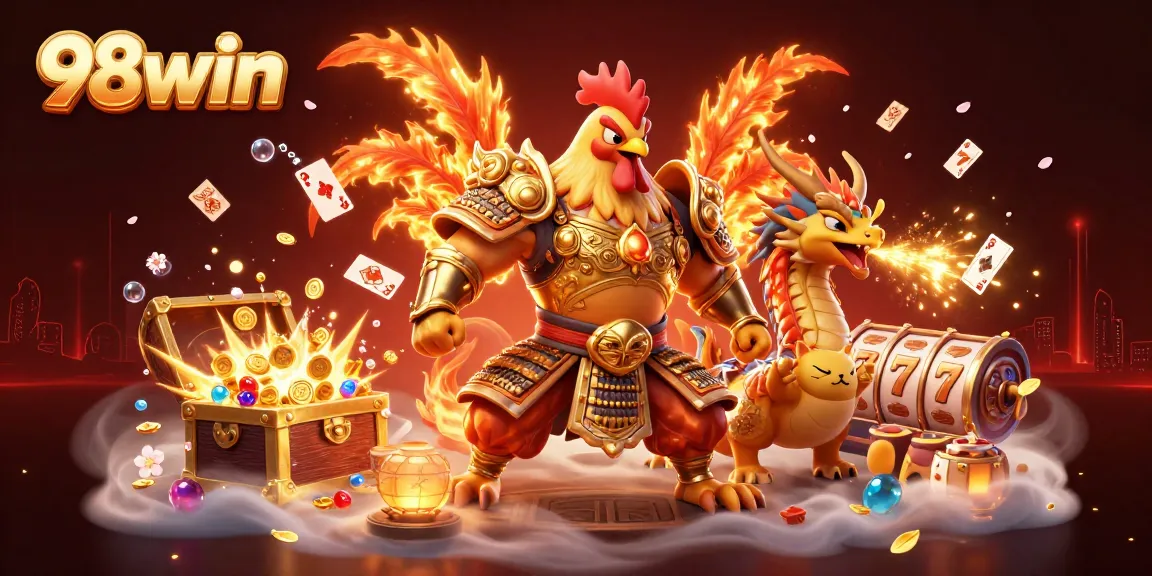 Engage in thrilling gameplay at 98win with vibrant characters and dynamic casino elements.