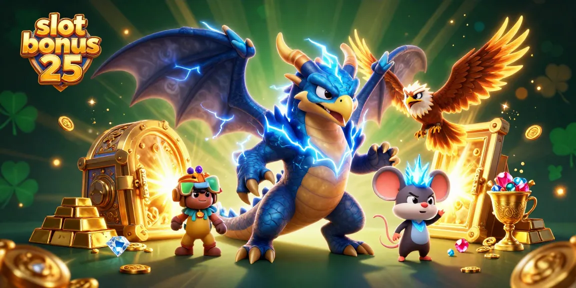 Engage in thrilling gameplay with slot bonus 25 for exciting jackpots and rewards in beautifully illustrated casino scene.