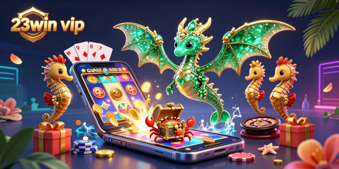 Experience the excitement of 23win vip gaming with vibrant 3D casino elements and fantasy characters.