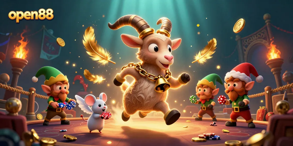 Experience thrilling wins at open88's vibrant and bustling casino with festive characters!