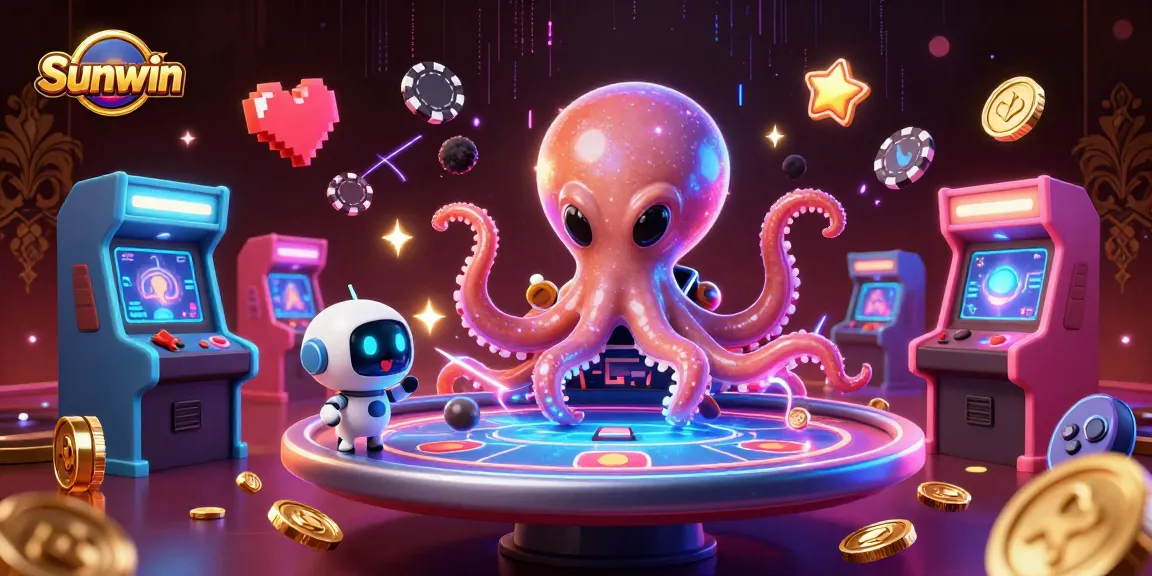 Engage with the vibrant Sunwin universe featuring a colorful alien octopus at a holographic poker table.