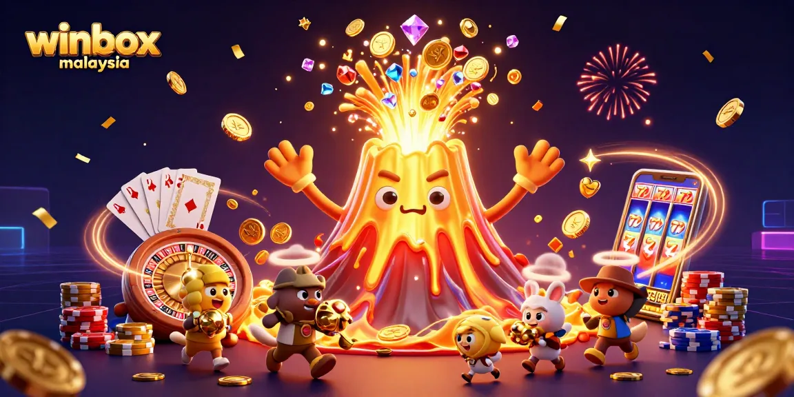 Unleash the excitement with winbox malaysia, featuring a triumphant volcano amidst a treasure eruption!