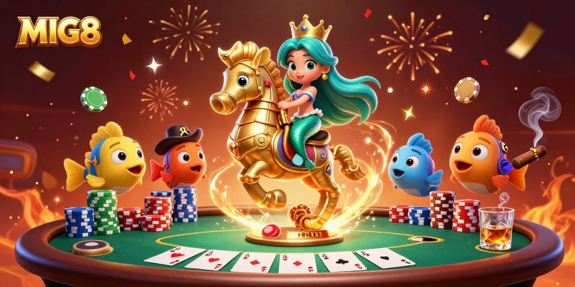 MIG8 engages players with vibrant poker action in an enchanting underwater casino realm.