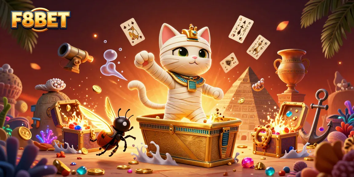 Engage with thrilling gaming adventures at F8BET, where the Egyptian mummy cat bursts into action!