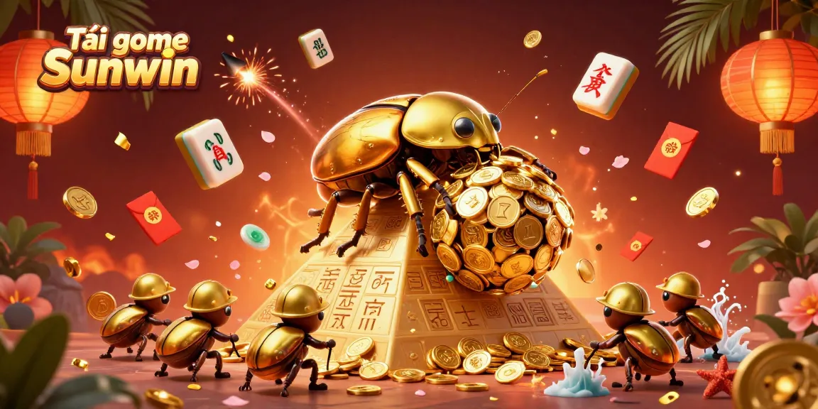 Experience thrilling gaming with Tải game Sunwin, featuring an energetic 3D scene full of golden gameplay elements.