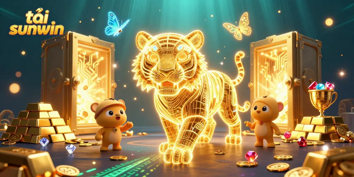 Engage with the dynamic gaming world at tải sunwin, featuring vibrant casino elements and a neon tiger.