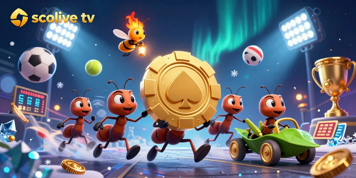 Watch engaging ant heist action in socolive tv themed gambling scene with dynamic sports elements.