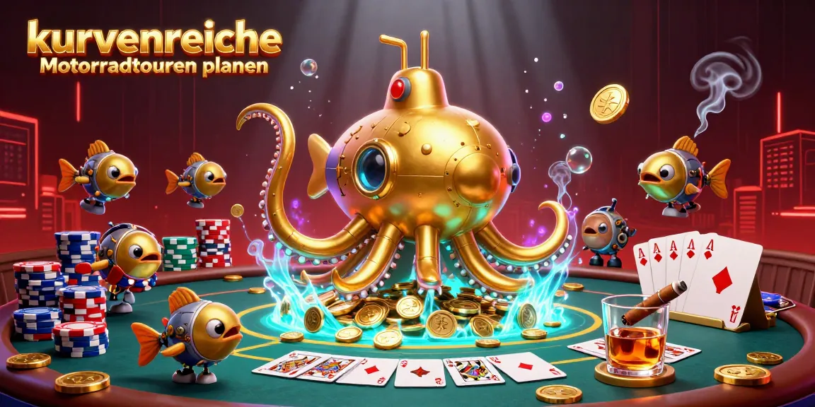 Engage in kurvenreiche Motorradtouren planen with thrilling poker games featuring a kraken submarine and mechanical fish.