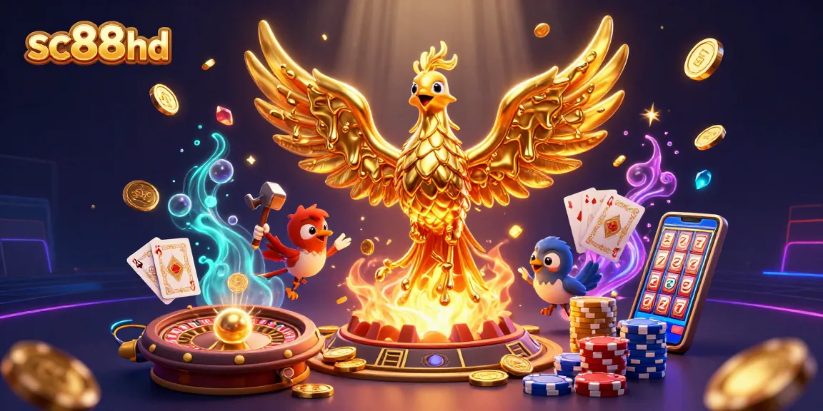 Experience vibrant winnings at sc88hd with golden phoenix and dazzling casino elements.