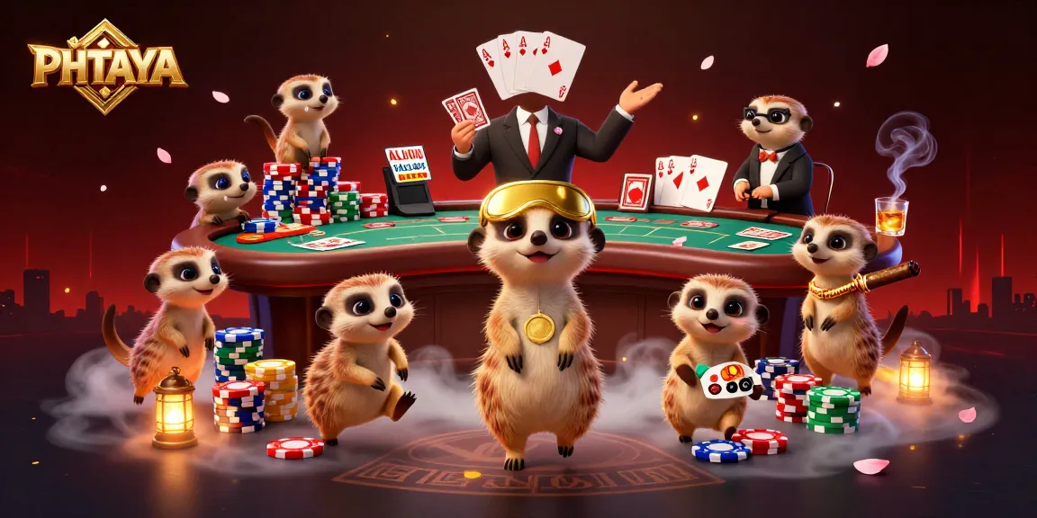 PHTAYA's playful meerkat casino operation illustrates a vibrant gambling scene.