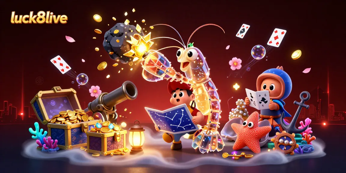 Join the excitement with luck8live as the galactic samurai battles asteroids for treasures in a vibrant underwater casino scene