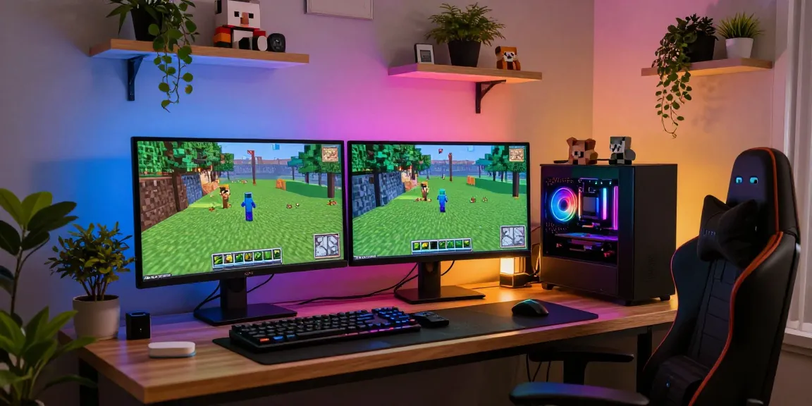 Serwer Minecraft - nowoczesny pokój gamingowy z atmosferą przygody.